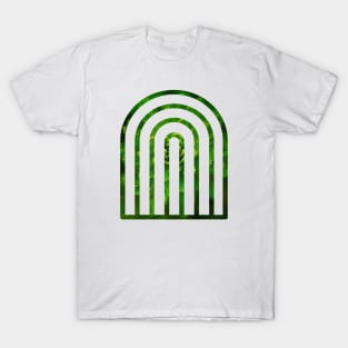 Green leafy deco rainbow T-Shirt